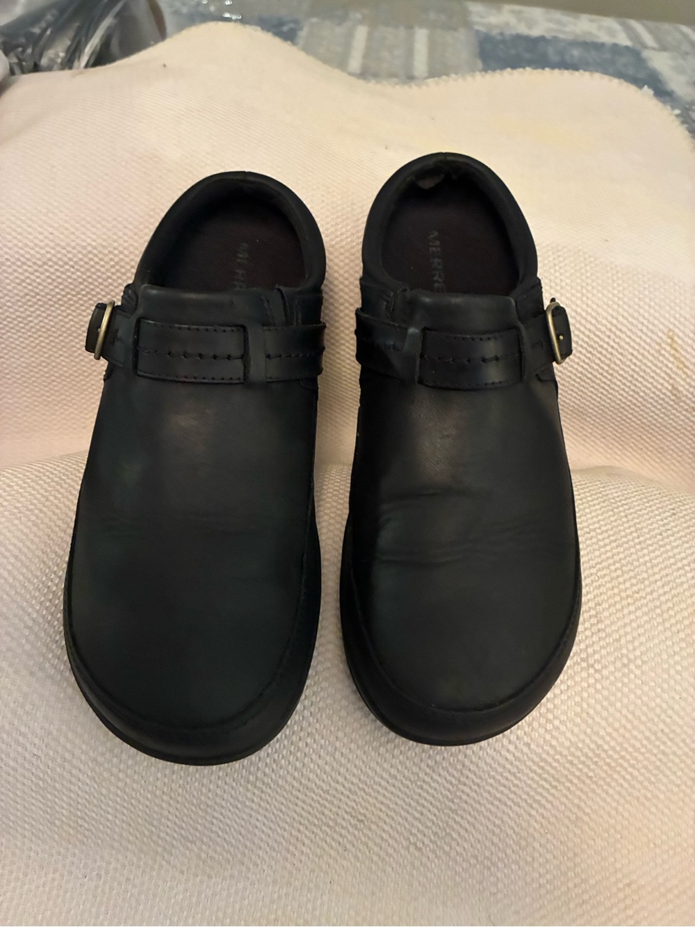 Merrill Encore Gust Black Leather Slip-On Casual clog/Shoe
